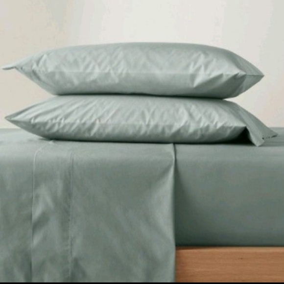 Casaluna Bedding Casalunaqueen Washed Supima Percale Solid Sheet